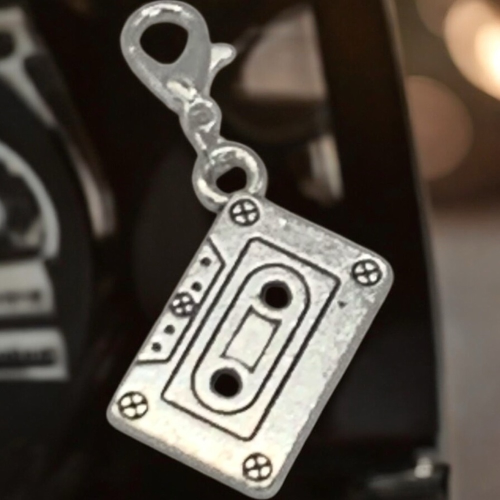 Silver Portable Cassette Vintage Keychain, Bag, or Backpack charm